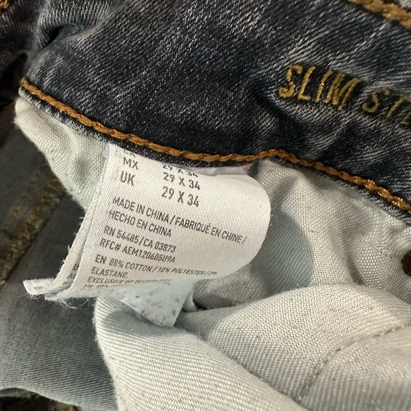 American Eagle Outfitters Light and Dark Blue Jeans 29x34 - Picture 3 of 8